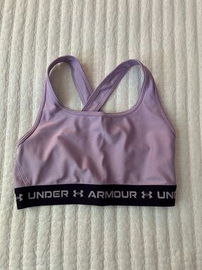 Under Armour Lavender Crossback Sports Bra with Black Branded Band